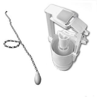 Механизм слива Kerasan 754590 для высокого сливного бачка белый хром